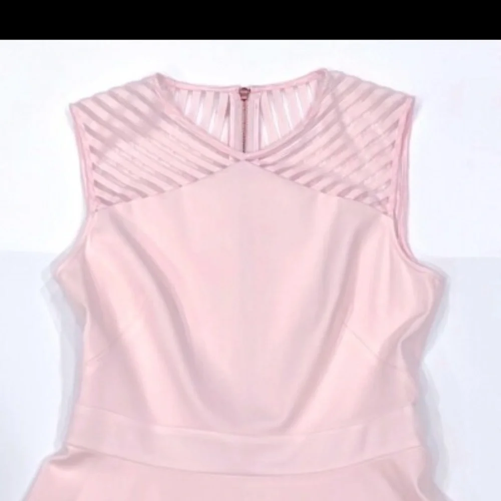 Ted Baker London Eleese Mesh Detail Skater Dress Light Pink – Size 1 (US 4) - Picture 5 of 9